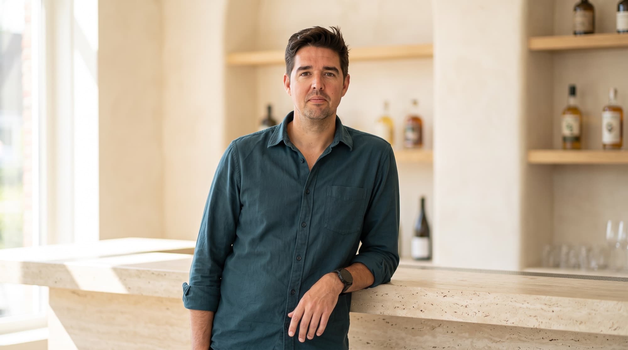 Ruben Maduro, founder of Brandbox, at the Spirited Union distillery in Amsterdam