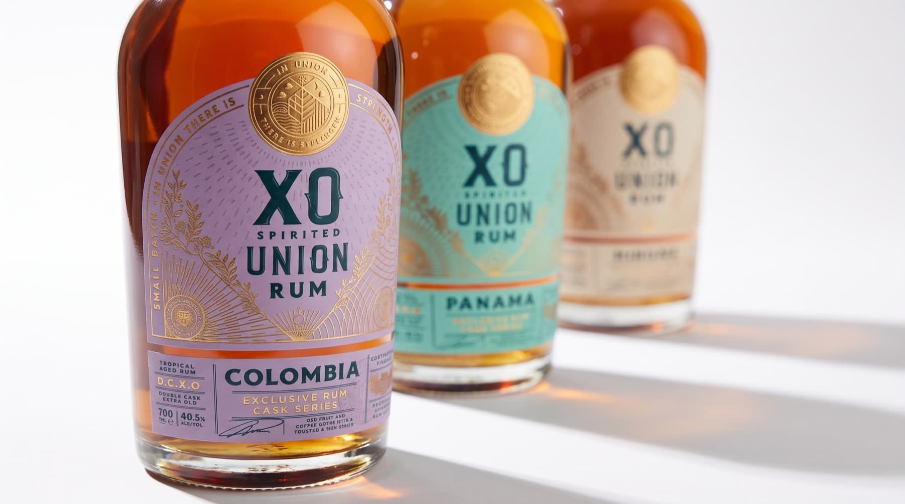 Spirited Union XO rum exclusive cask series bottle lineup